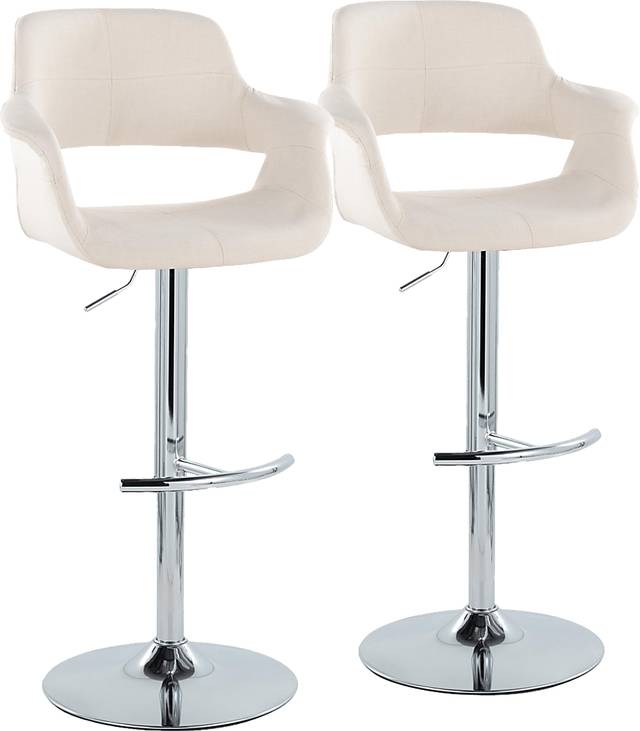 Greinwich II Cream Adjustable Barstool, Set of 2 - Thumbnail - Image 1