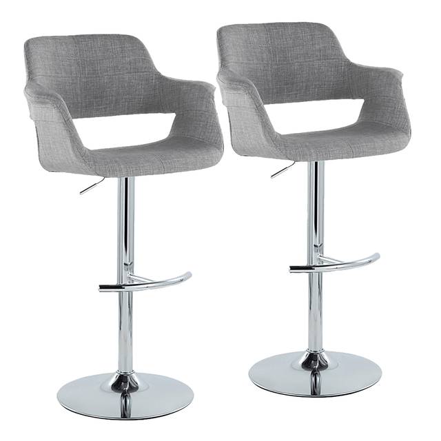 Greinwich II Gray Adjustable Barstool, Set of 2 - Thumbnail - Image 1