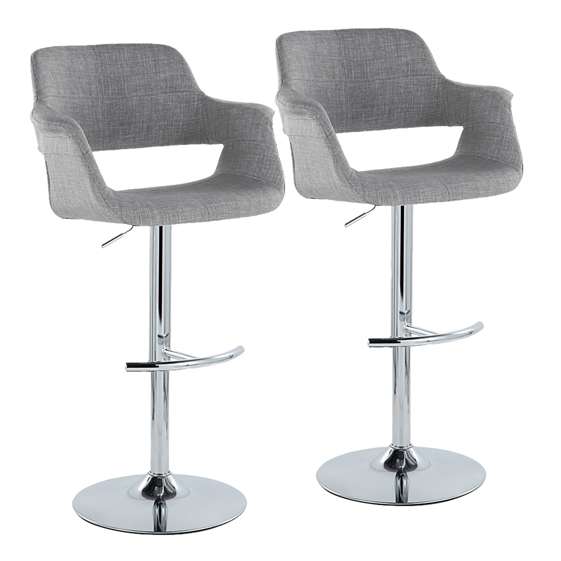 Greinwich II Gray Adjustable Barstool, Set of 2 - Image 1