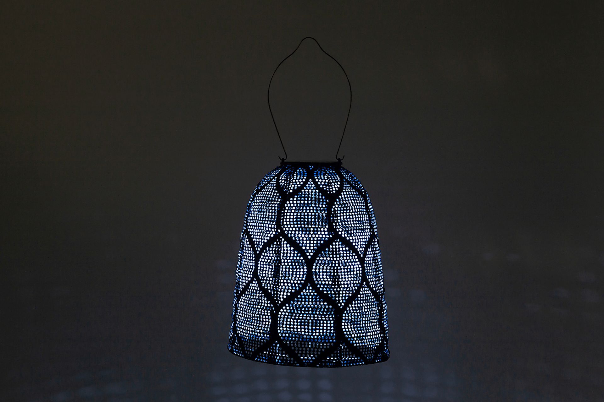 Grello Peak Outdoor Blue Solar Lantern - Image 3