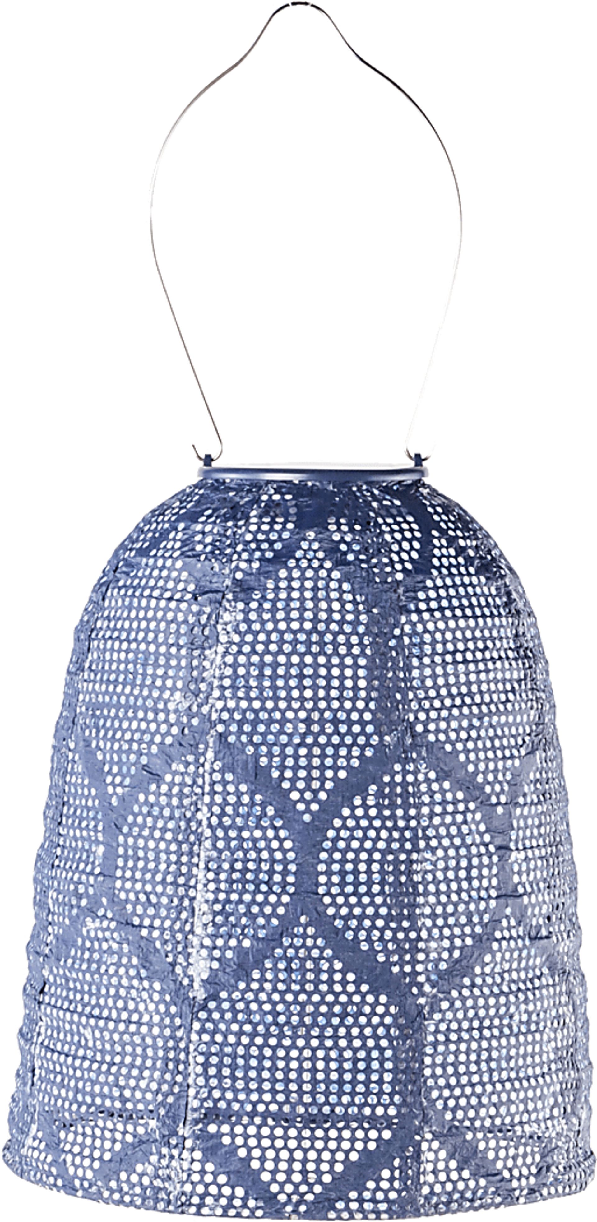 Grello Peak Outdoor Blue Solar Lantern - Image 1