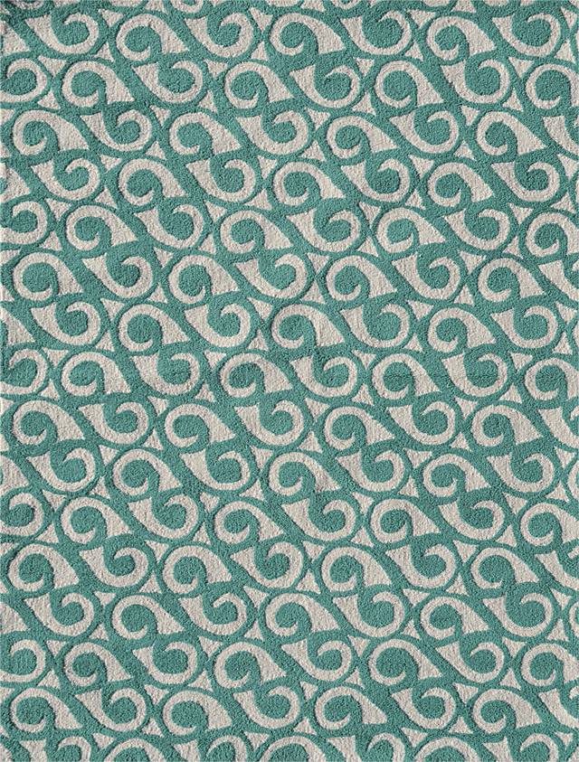 Greris Teal 5' x 7' Indoor/Outdoor Rug - Thumbnail - Image 1