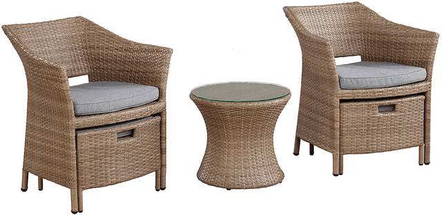 Gressom Brown 5 Pc Outdoor Seating Set - Thumbnail - Image 2