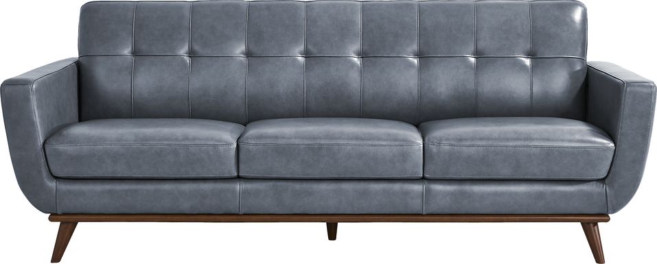 Greyson Blue Leather Sofa