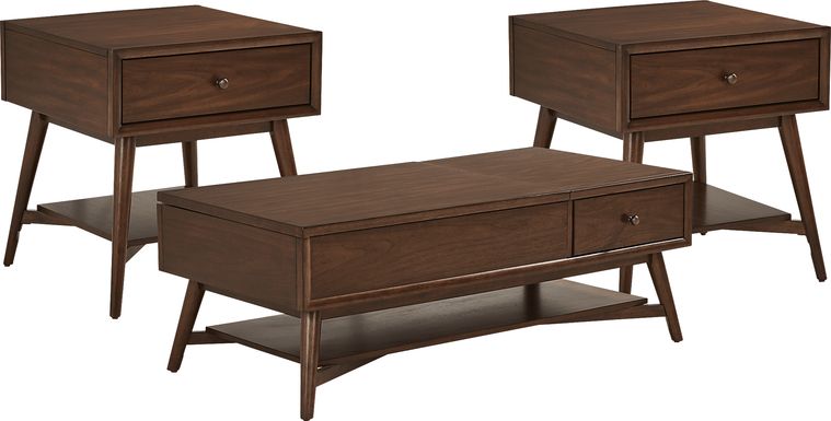 Greyson Brown Cherry Finish 3 Pc Table Set