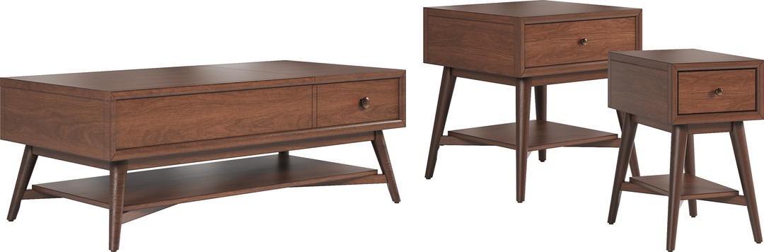 Greyson Brown Cherry Finish 3 Pc Table Set