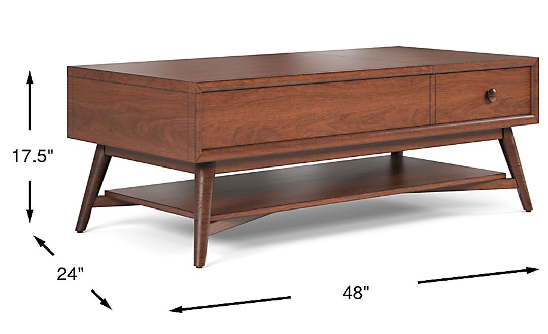 Greyson Brown Cherry Finish Lift Top Cocktail Table
