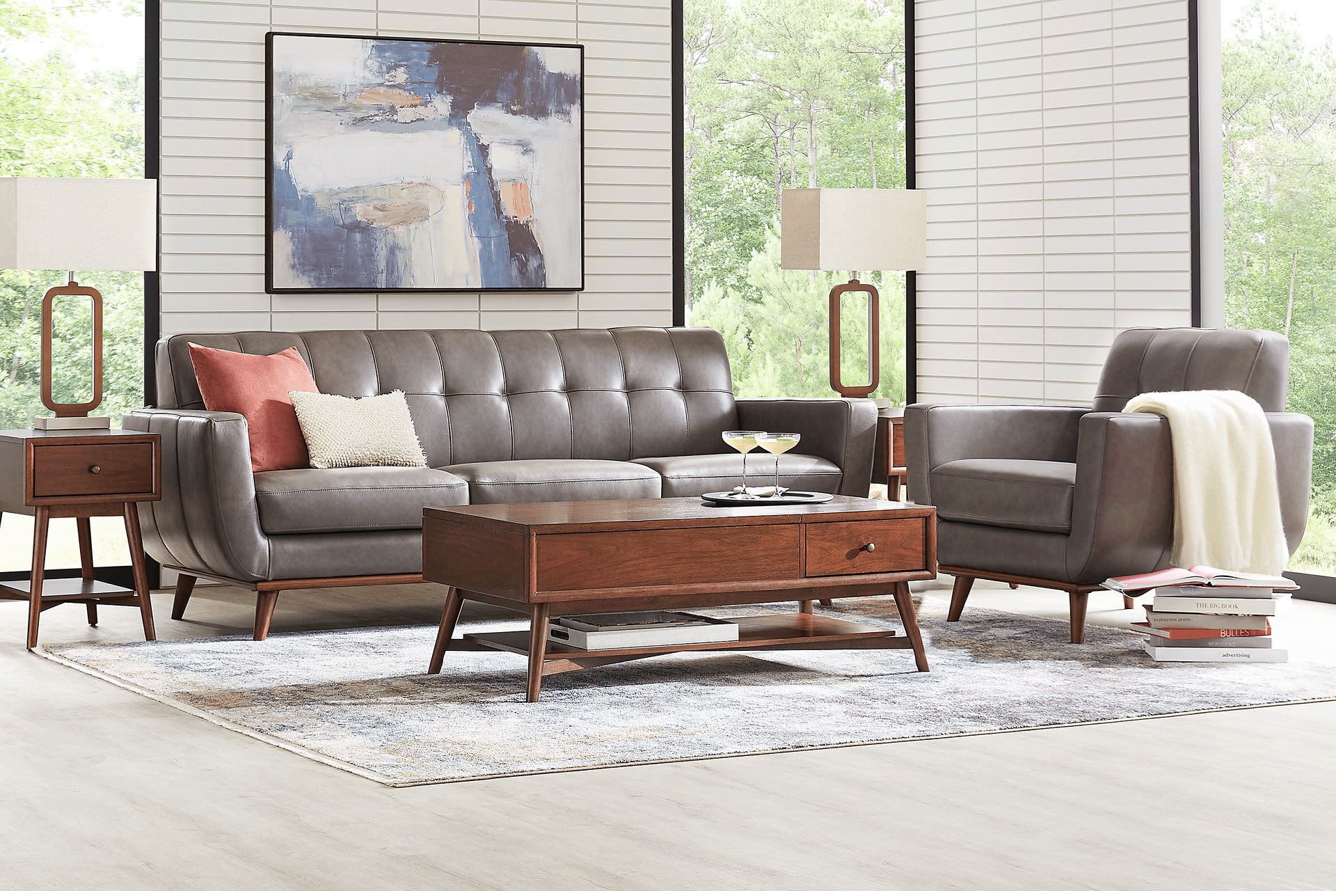 Greyson Gray Leather Sofa - Image 2