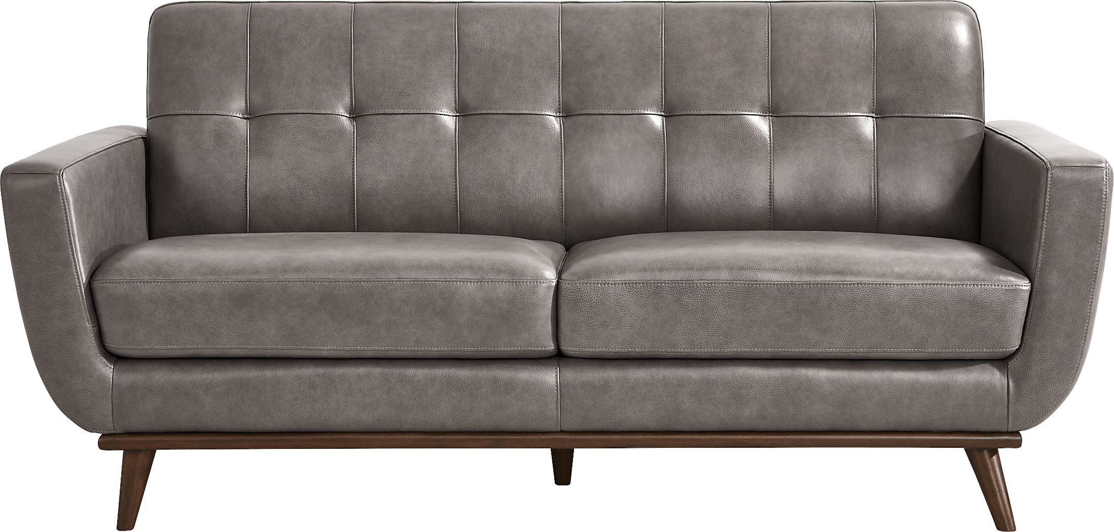 Greyson Gray Leather Loveseat Rooms to Go