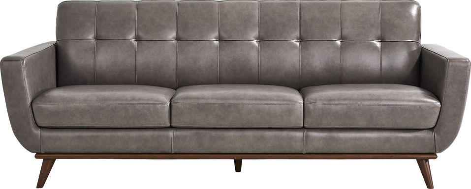 Greyson Gray Leather Sofa