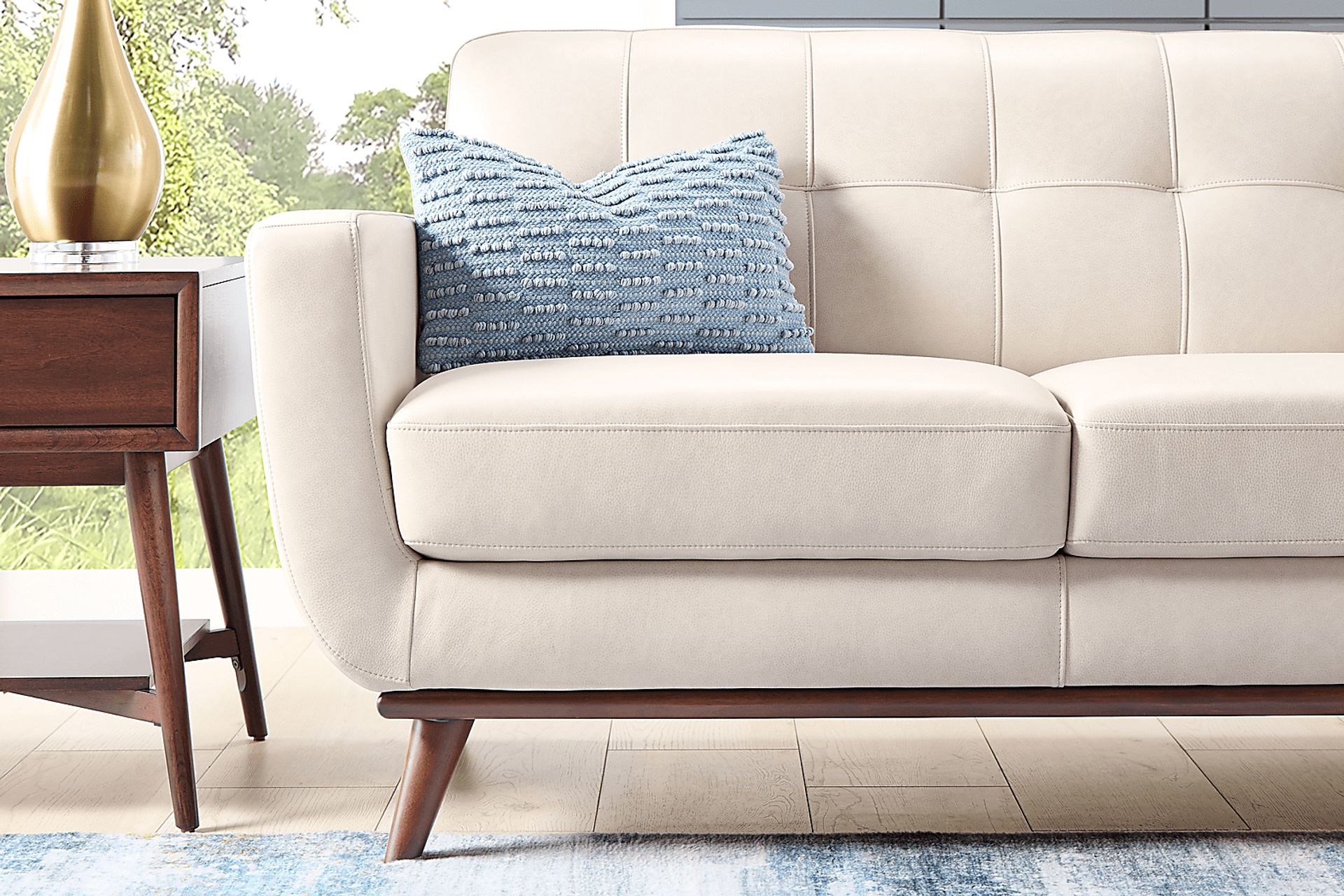 Greyson Ivory Leather 2 Pc Sectional - Image 4