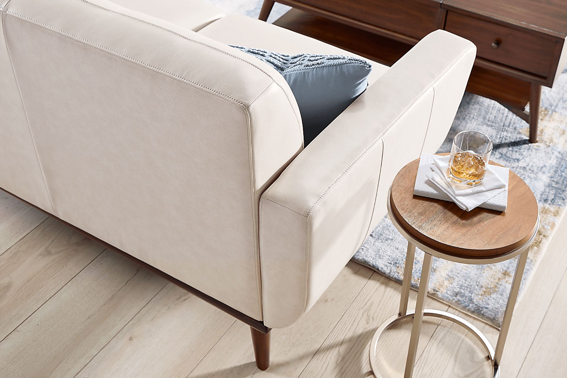 Greyson Ivory Leather 2 Pc Sectional - Image 5