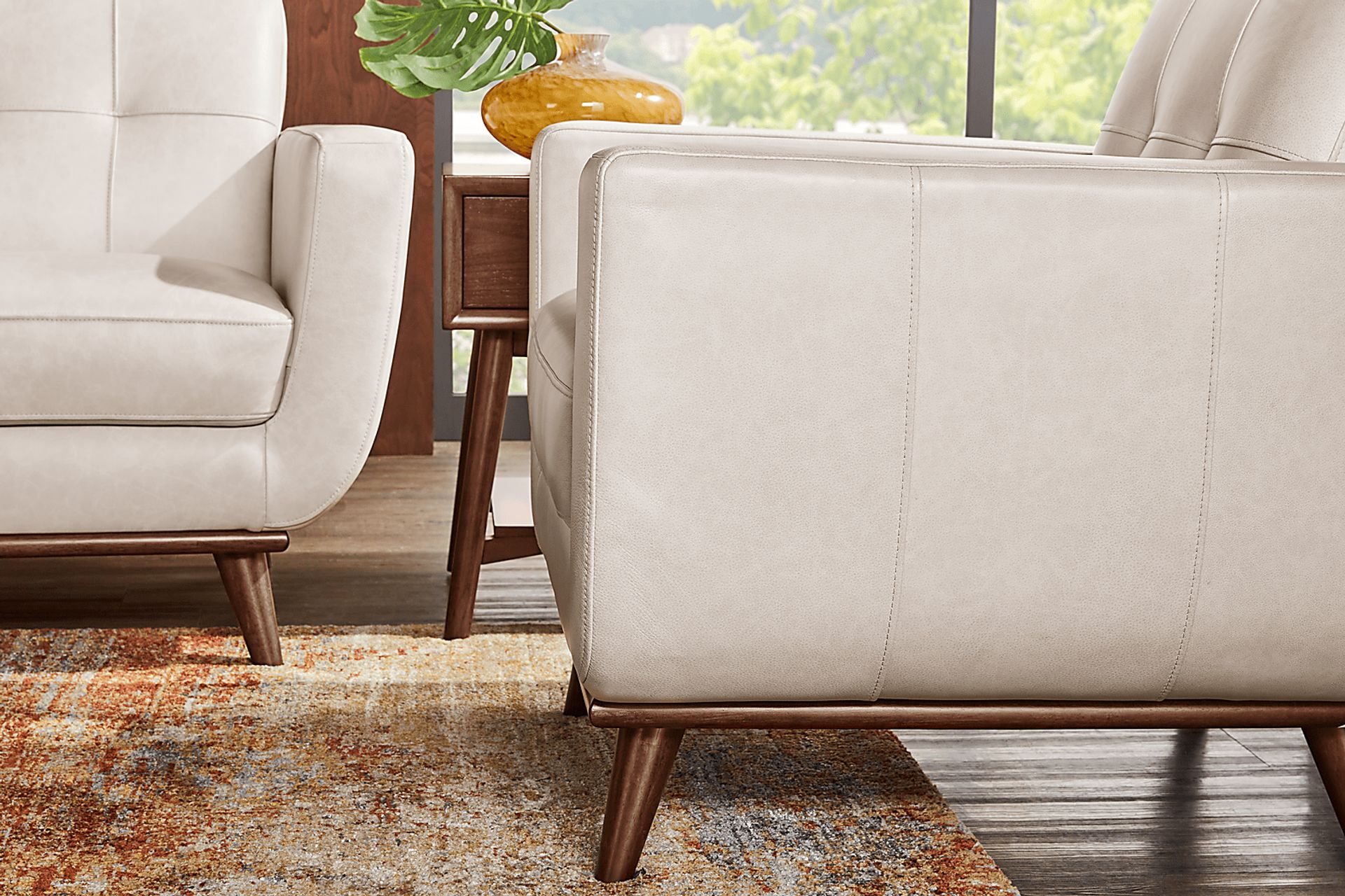 Greyson Ivory Leather 3 Pc Living Room - Image 9