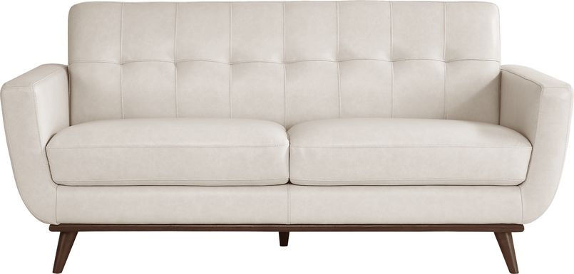 Greyson Ivory Leather Loveseat