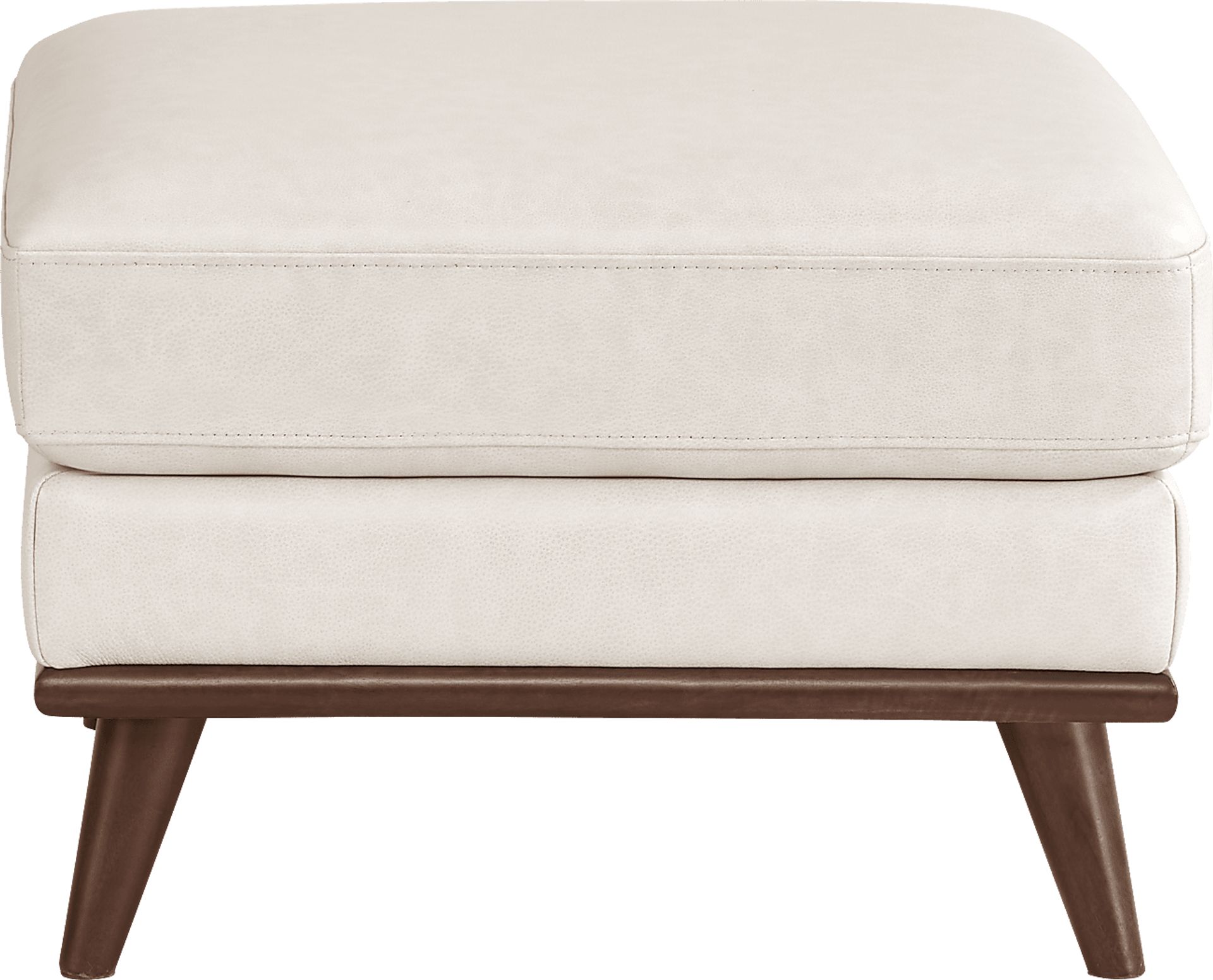 Greyson Ivory Leather Ottoman - Image 2