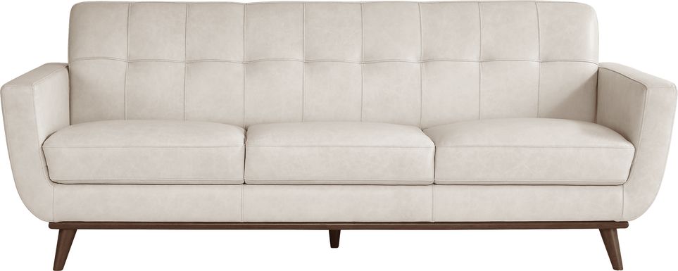 Greyson Ivory Leather Sofa