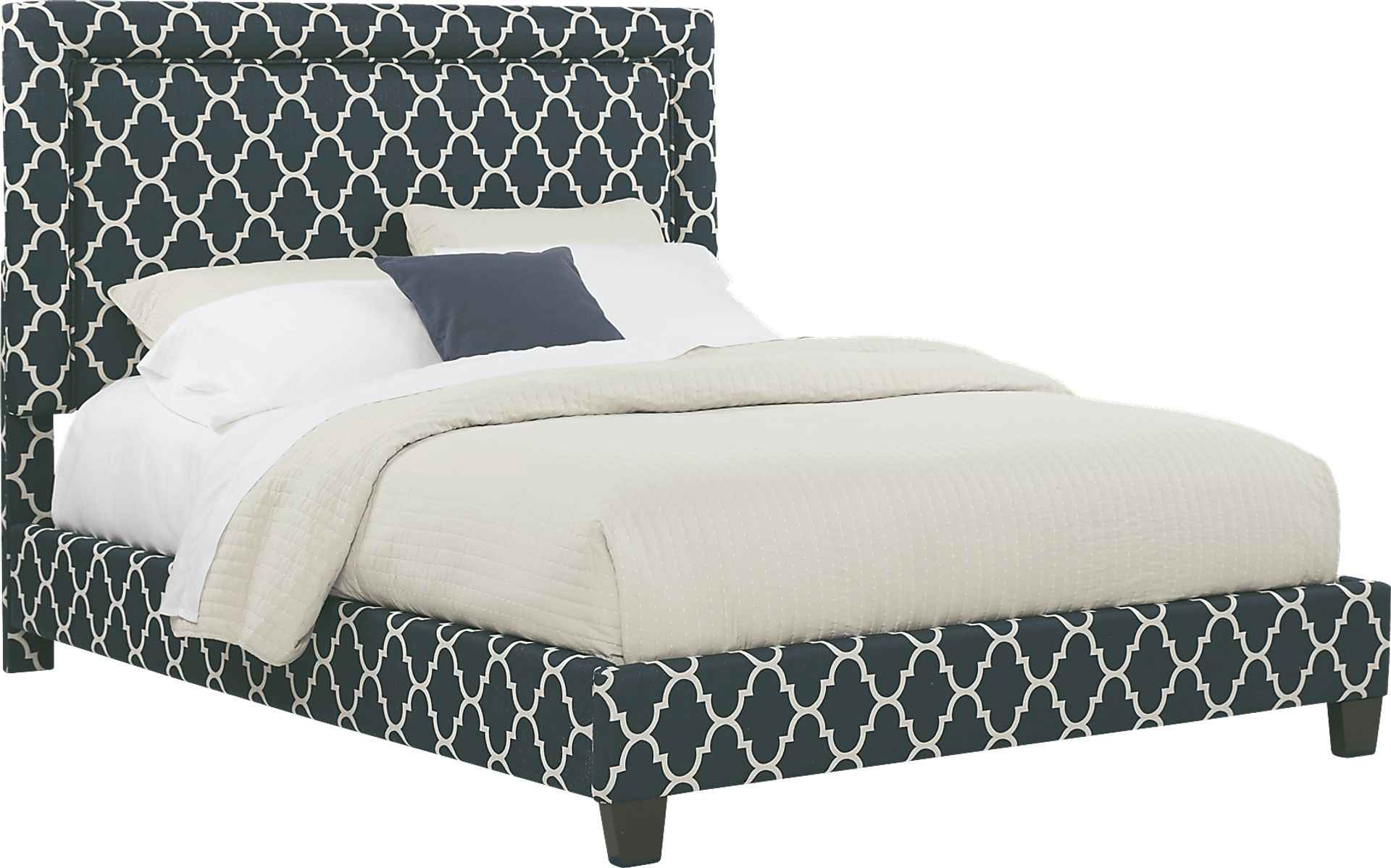 Grier Blue 3 Pc King Upholstered Bed - Image 2