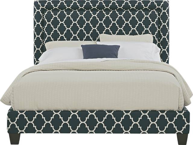 Grier Blue 3 Pc King Upholstered Bed - Thumbnail - Image 1