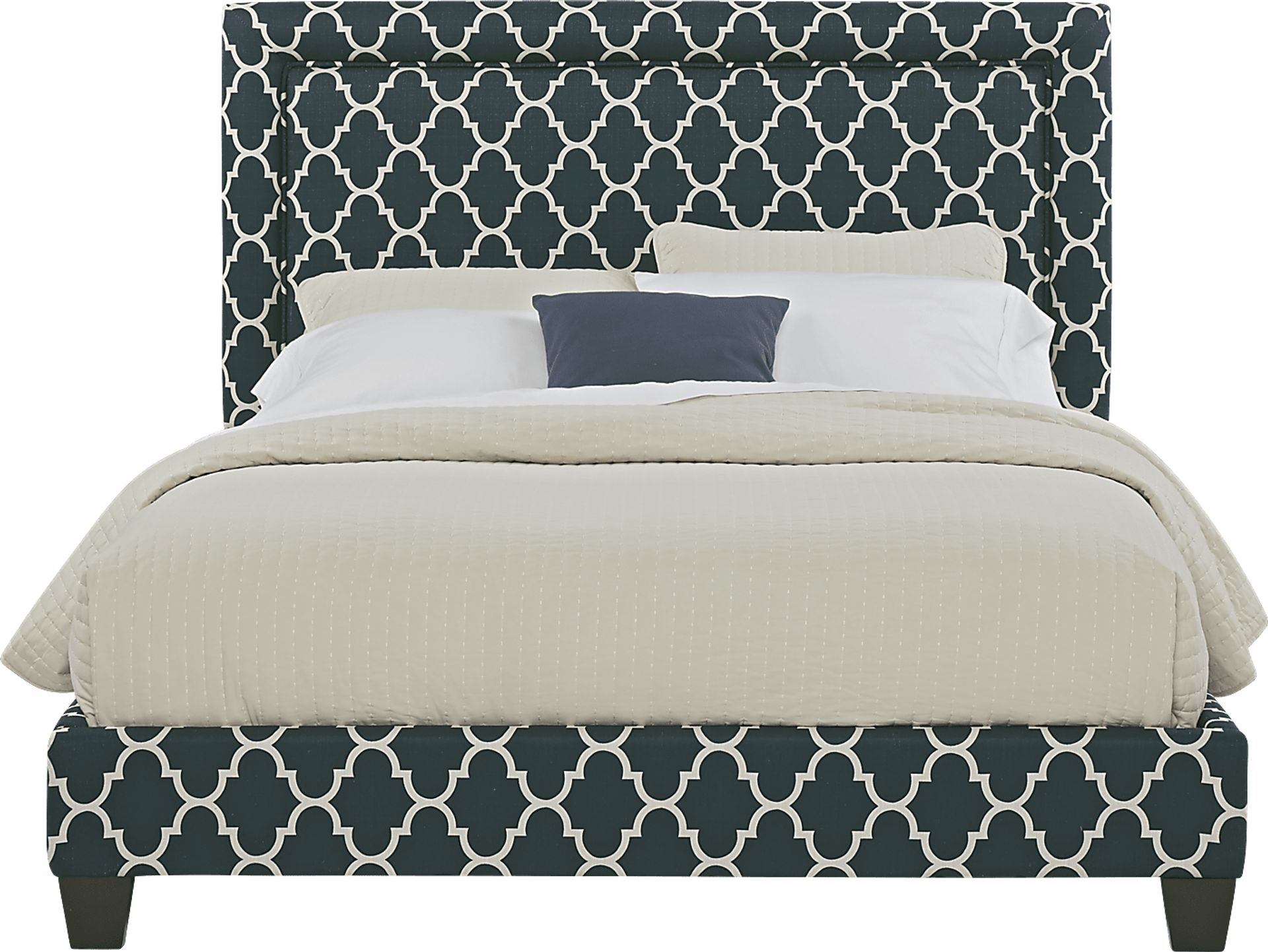 Grier Blue 3 Pc King Upholstered Bed - Image 1