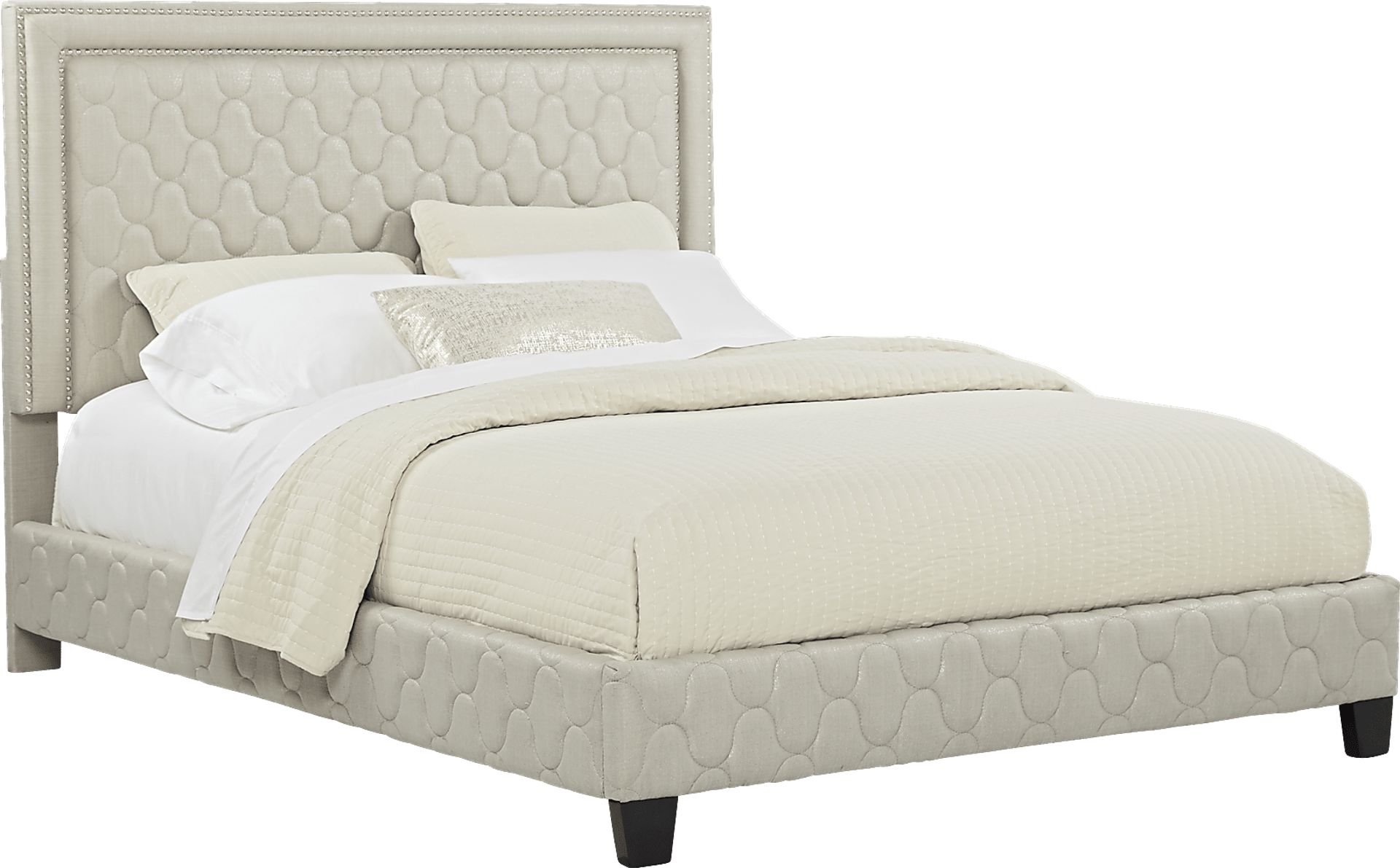 Grier Champagne 3 Pc Queen Upholstered Bed - Image 2