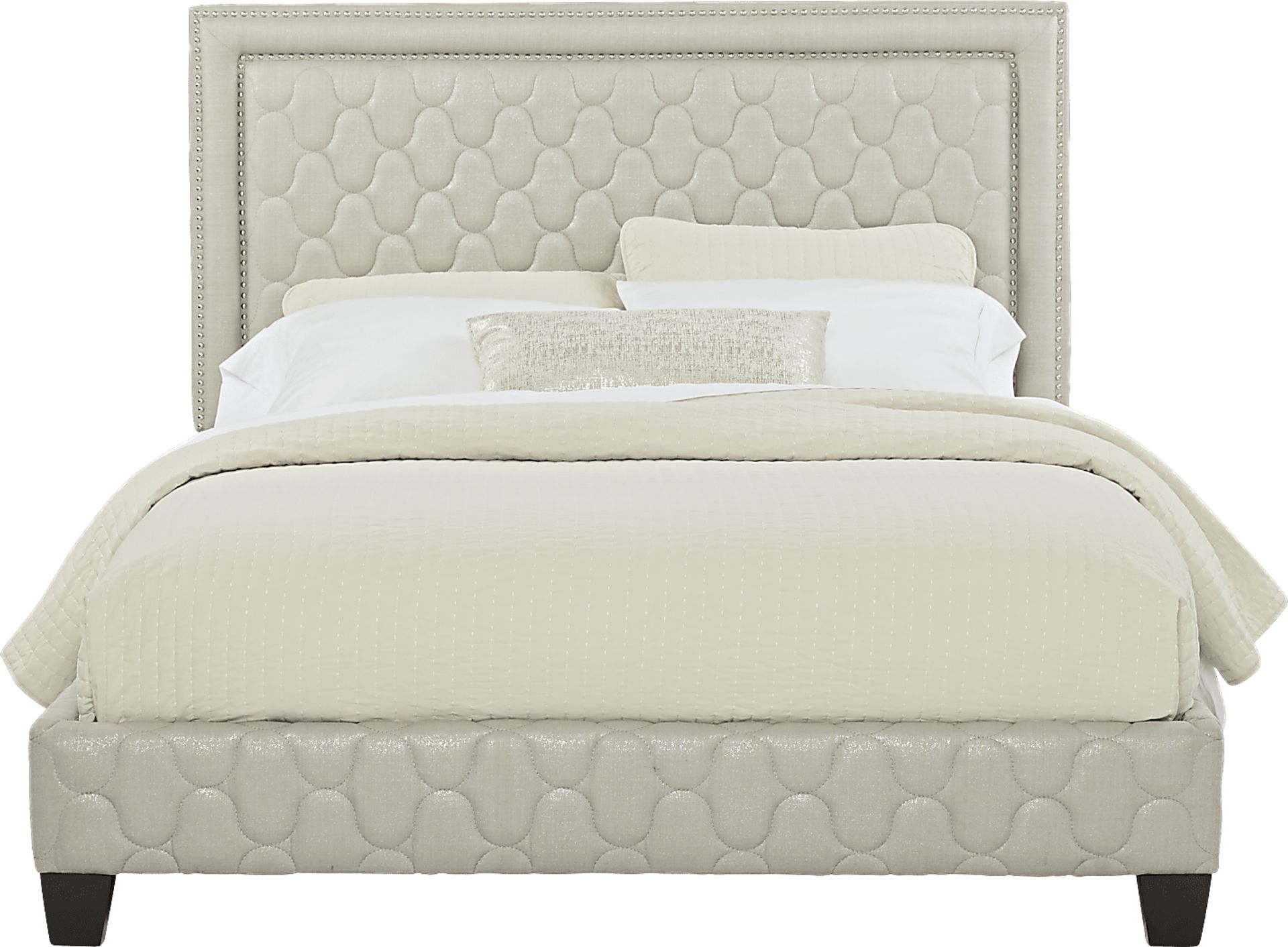 Grier Champagne 3 Pc Queen Upholstered Bed - Image 1