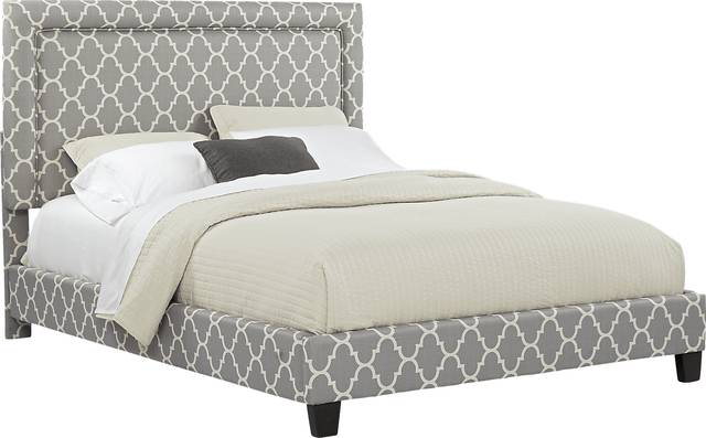 Grier Gray 3 Pc King Upholstered Bed - Thumbnail - Image 2