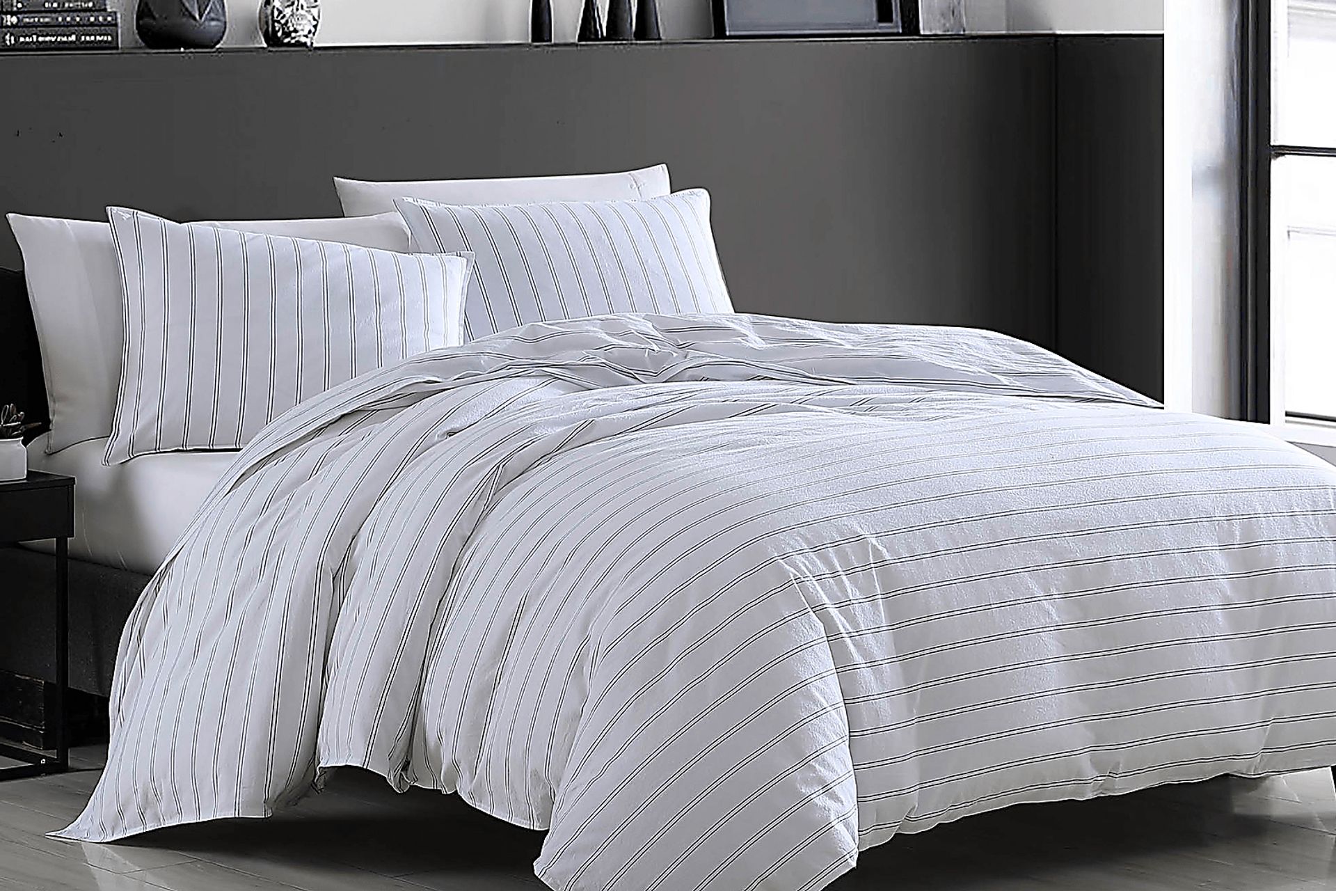 Griffian White 3 Pc Queen Comforter Set - Image 1