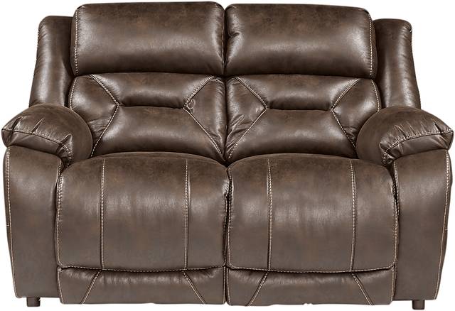 Griffin Valley Walnut Stationary Loveseat - Thumbnail - Image 1