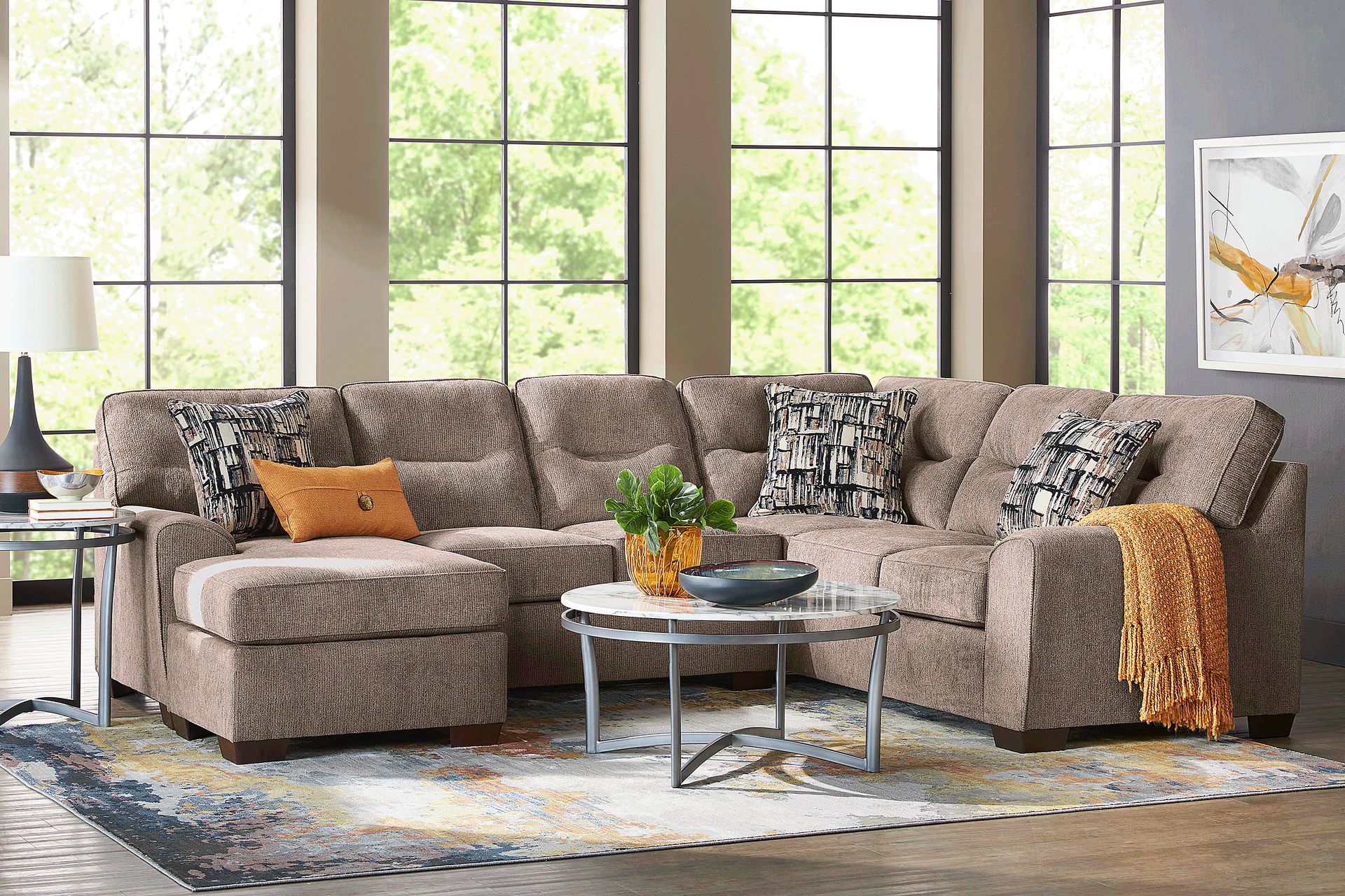 Griffith Bay Brown 5 Pc Sectional Living Room - Image 1