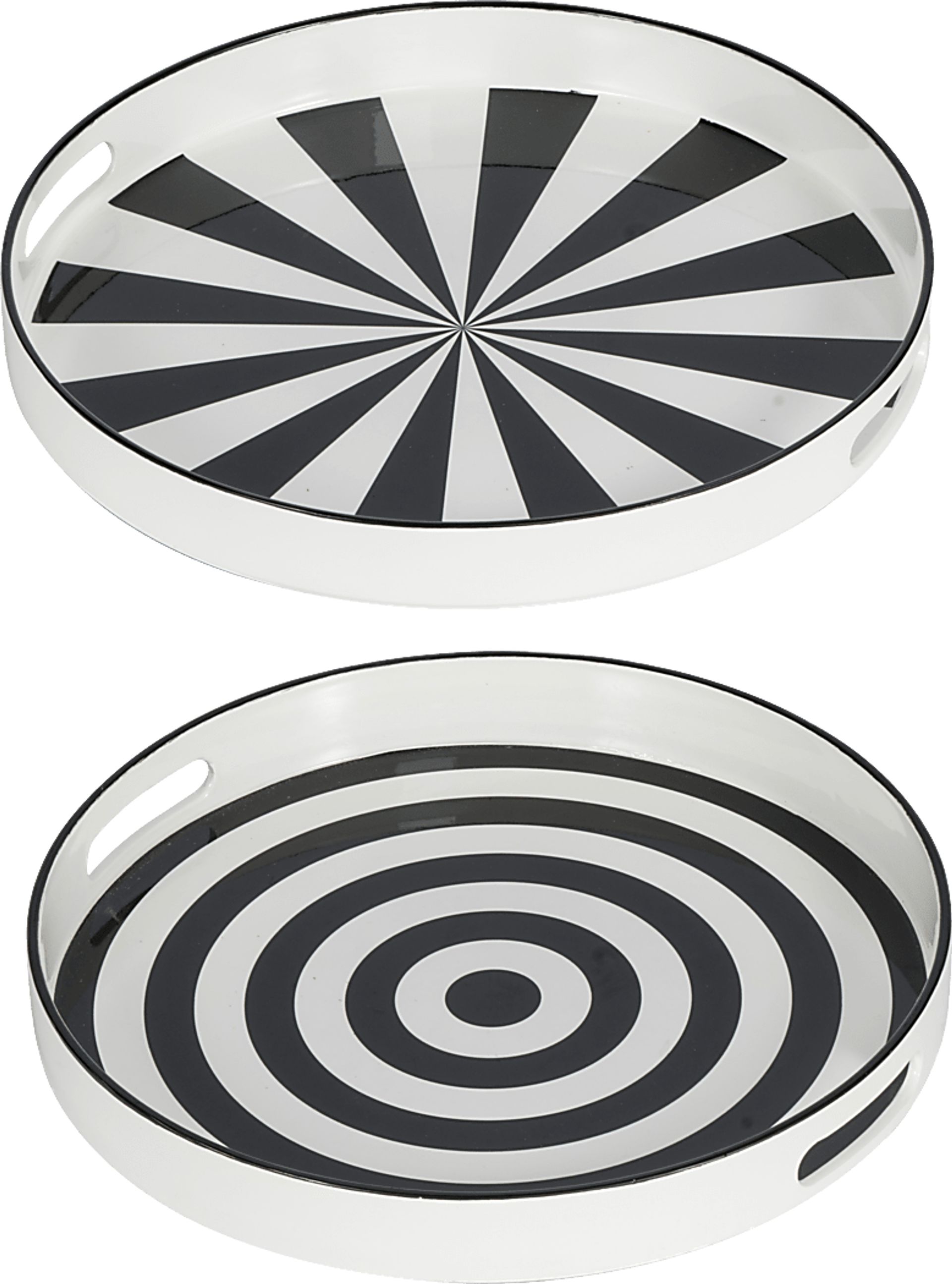 Grimtol Black/White Tray, Set of 2 - Image 1