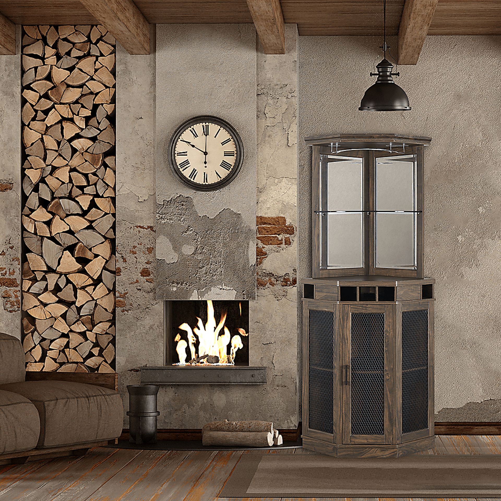 Grooveland Brown Bar Cabinet - Image 12