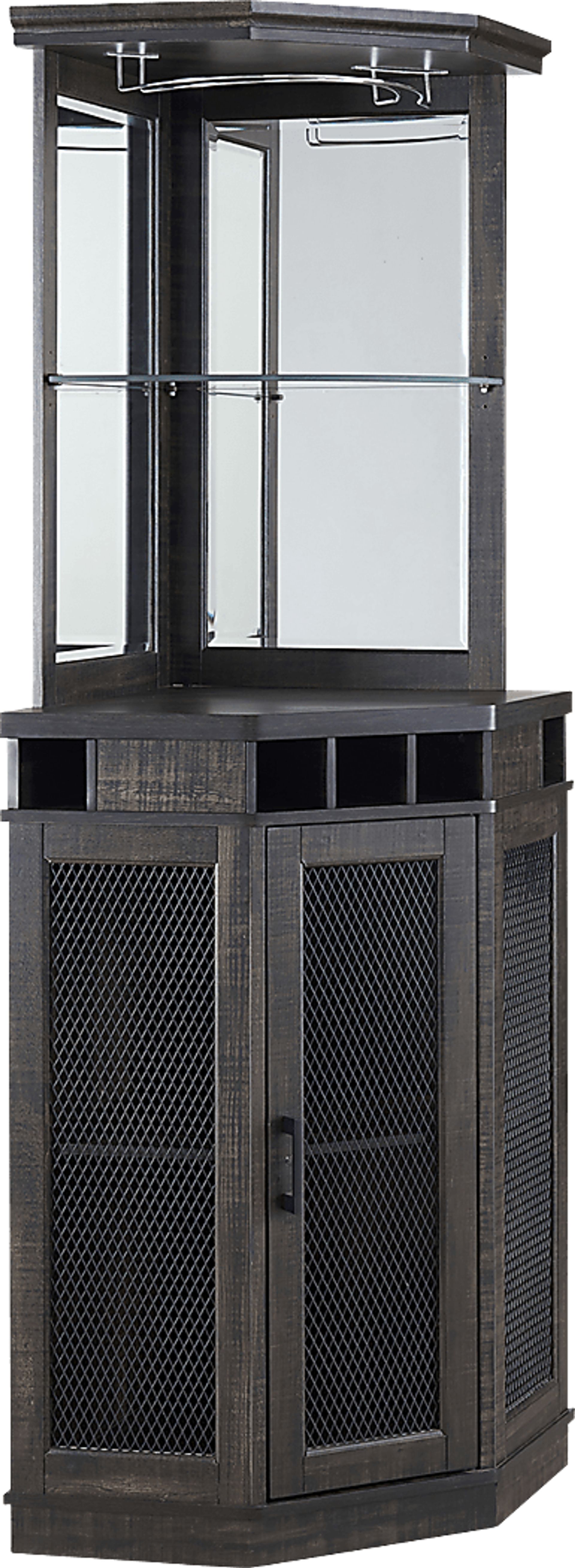 Grooveland Charcoal Bar Cabinet - Image 1