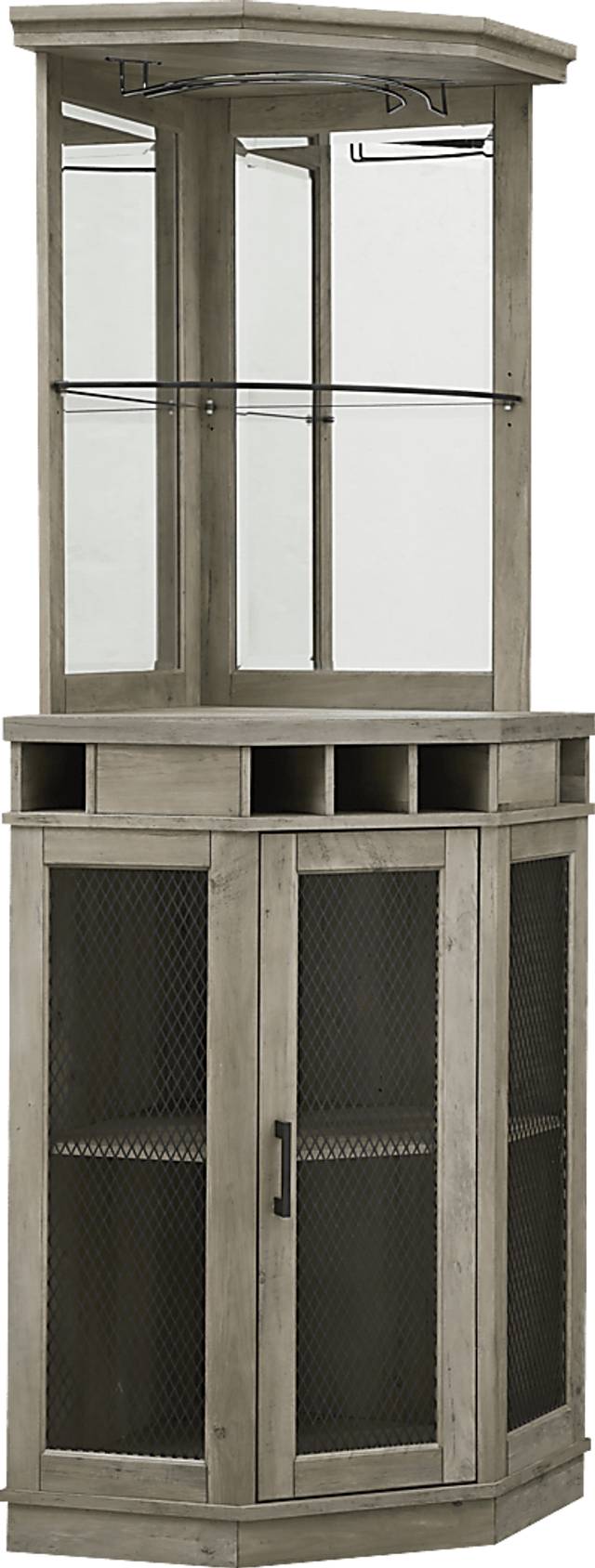 Grooveland Gray Bar Cabinet - Thumbnail - Image 1