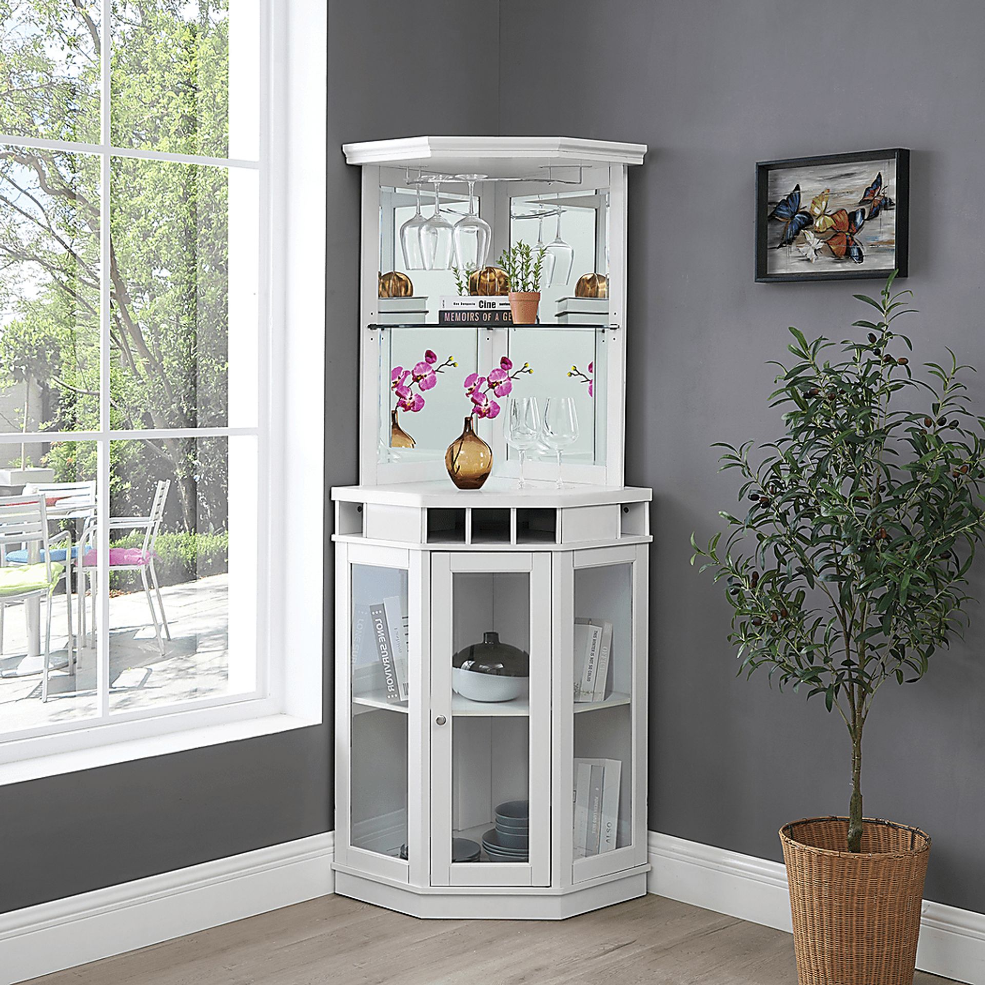 Grooveland White Bar Cabinet - Image 8