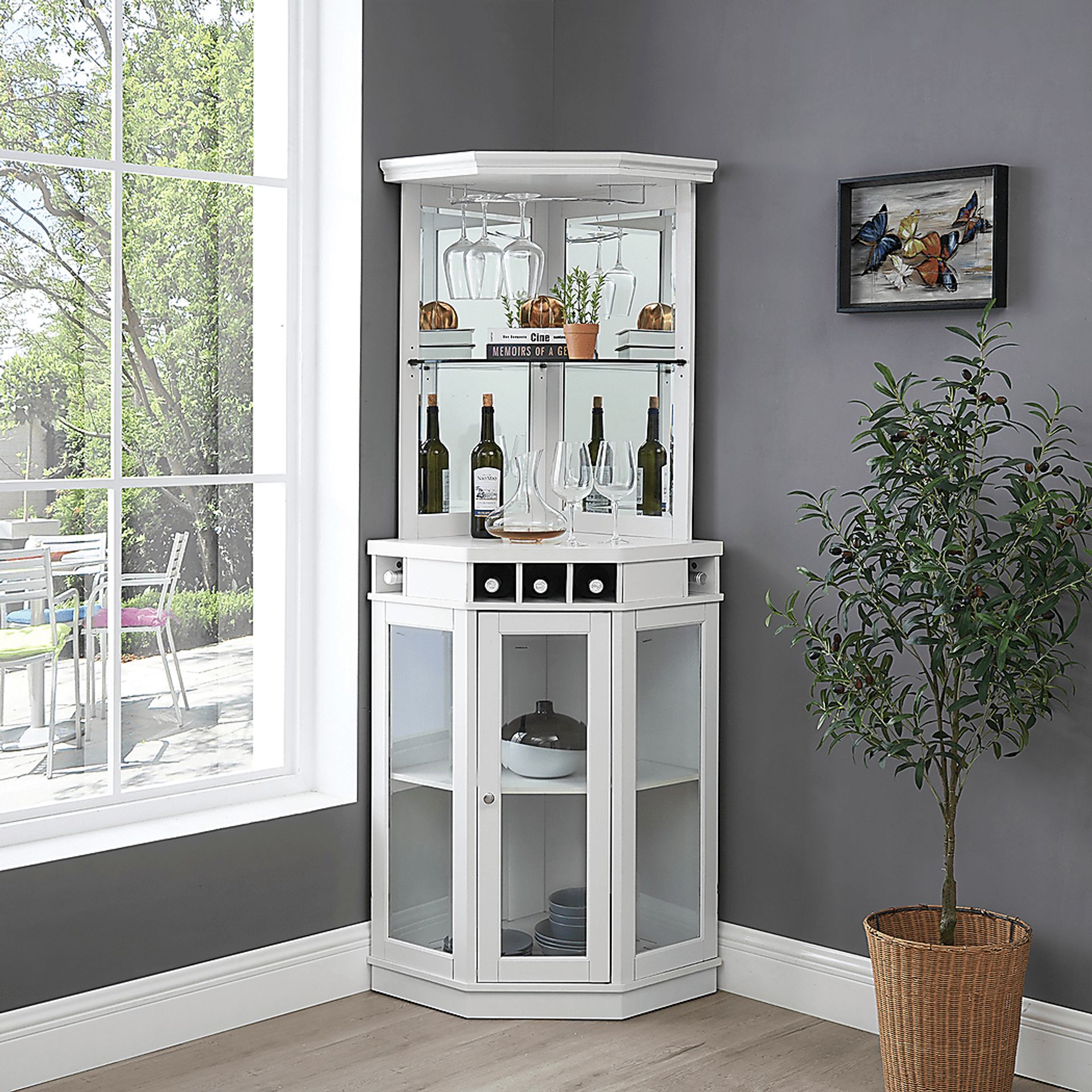 Grooveland White Bar Cabinet - Image 9