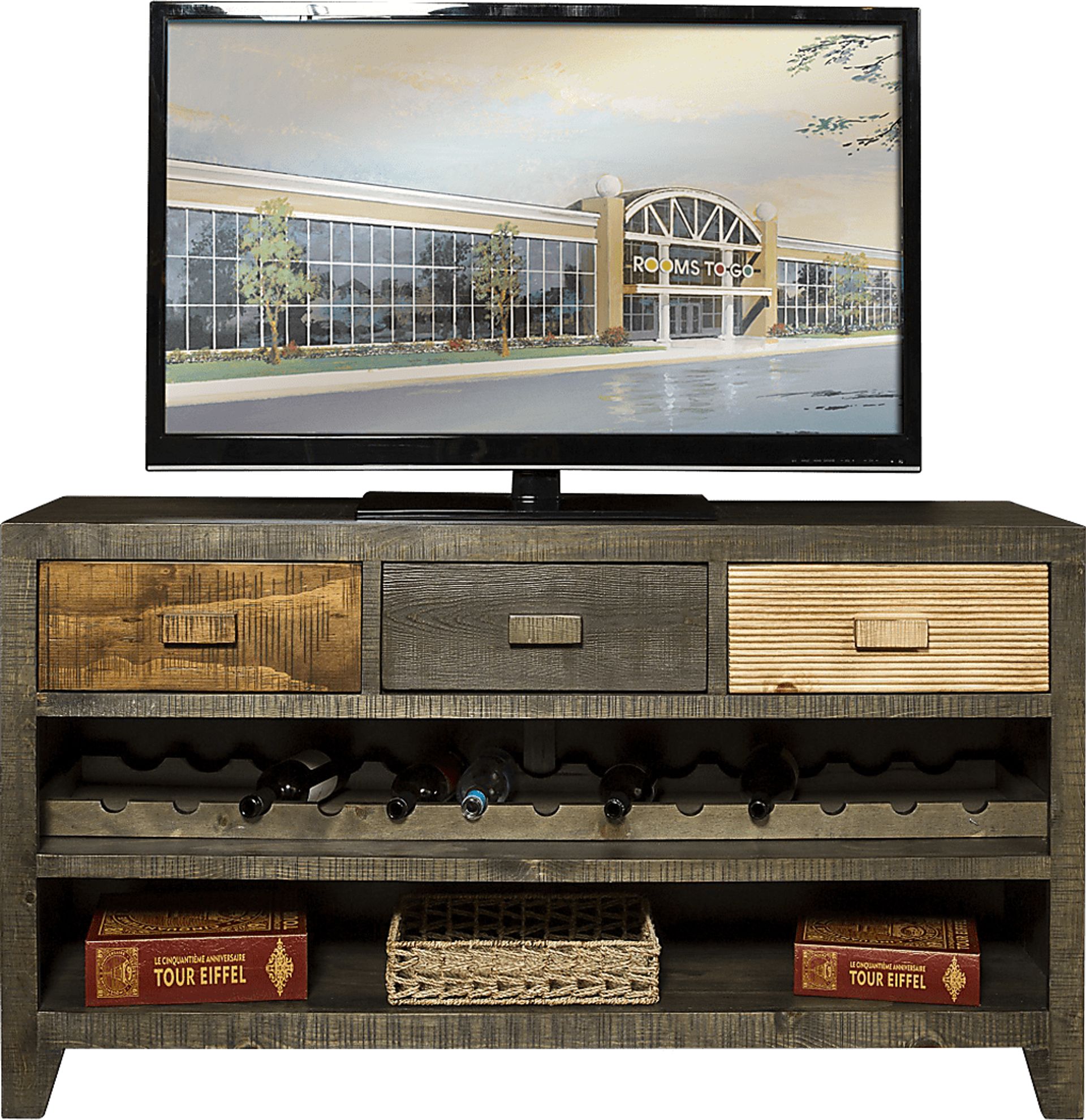 Grove Town Brown 60 in. Wine Console - Image 1
