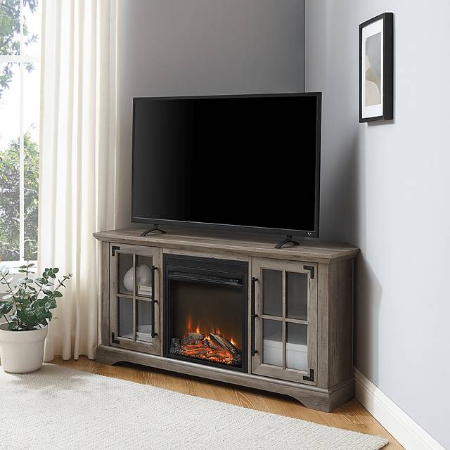 Grovecenter Gray 54 in. Console, With Electric Fireplace - Thumbnail - Image 3