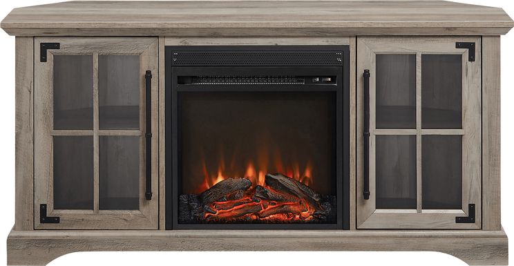 Grovecenter Gray 54 in. Console, With Electric Fireplace