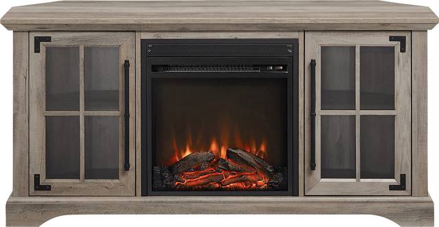 Grovecenter Gray 54 in. Console, With Electric Fireplace - Thumbnail - Image 1