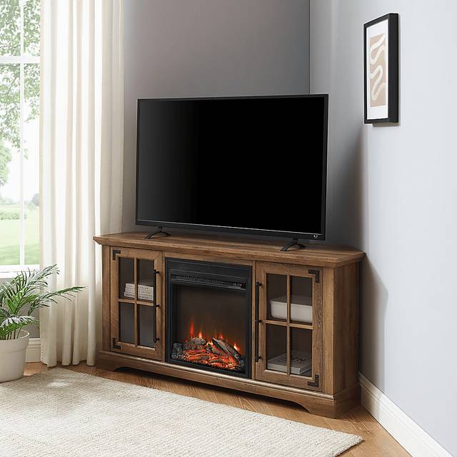 Grovecenter Oak 54 in. Console, With Electric Fireplace - Thumbnail - Image 3