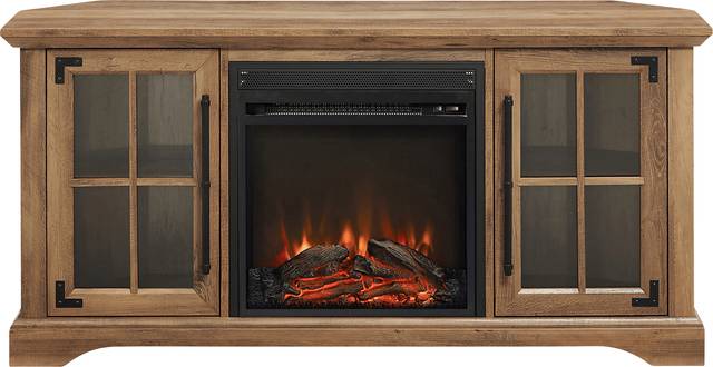 Grovecenter Oak 54 in. Console, With Electric Fireplace - Thumbnail - Image 1