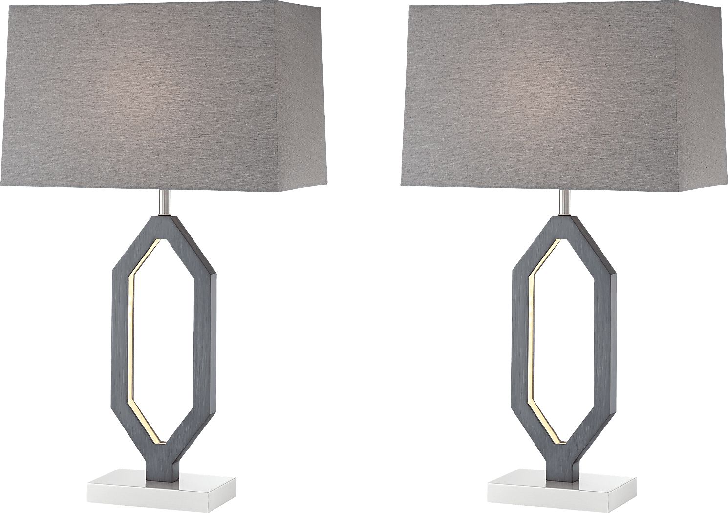Guejito Gate Gray Table Lamp, Set of 2