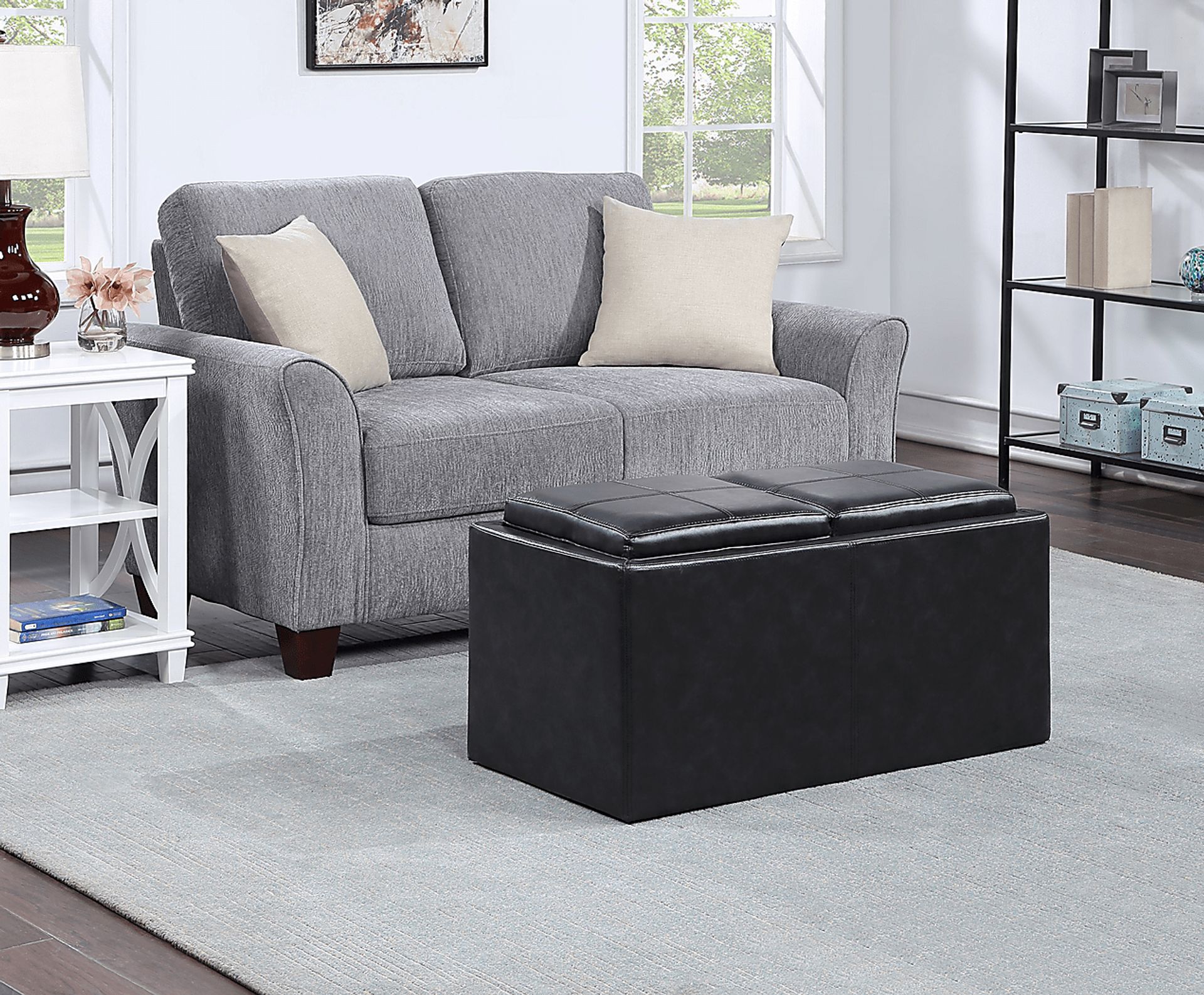 Guetlet Black Storage Ottoman - Image 2