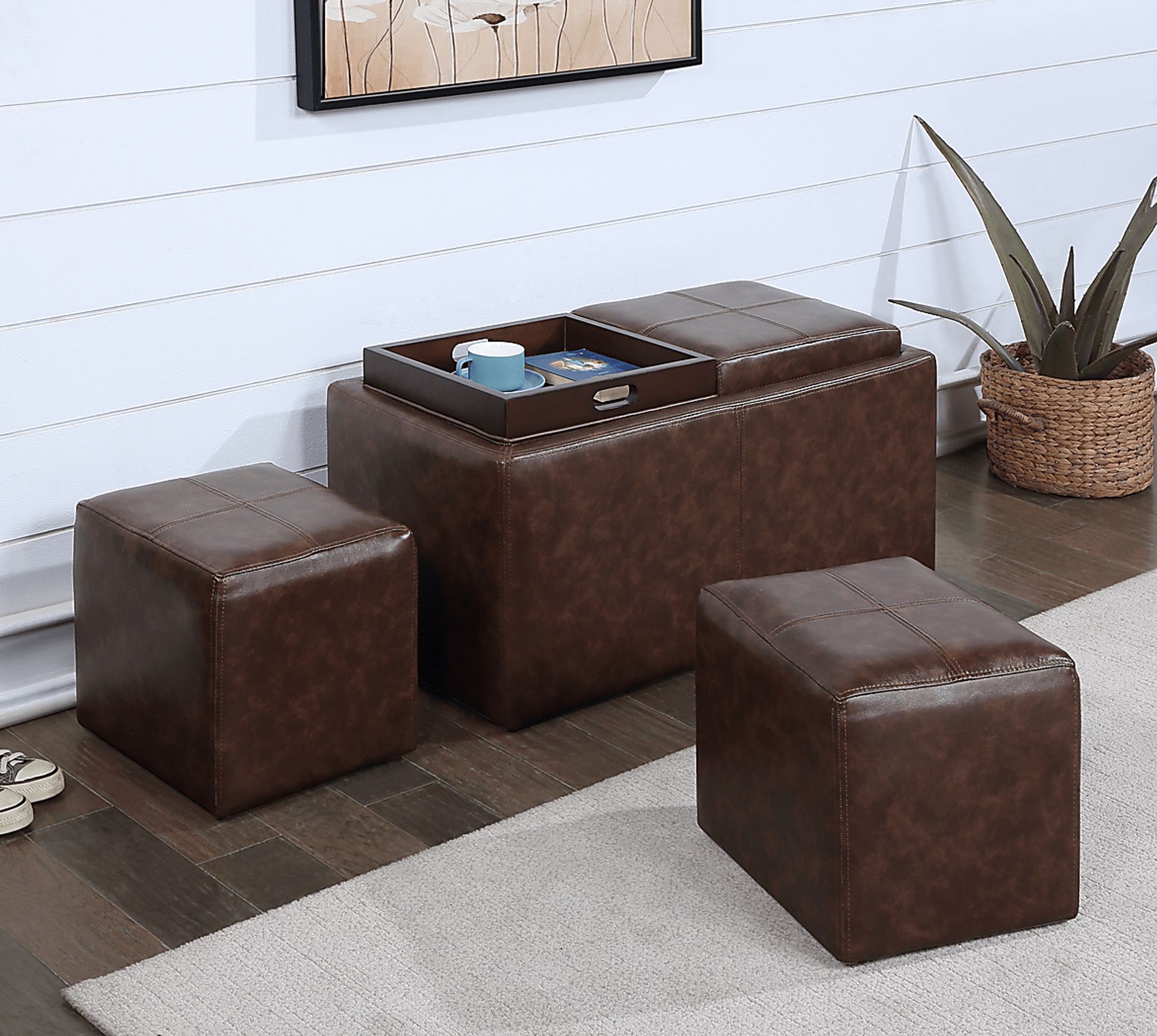 Guetlet Brown Storage Ottoman - Image 3
