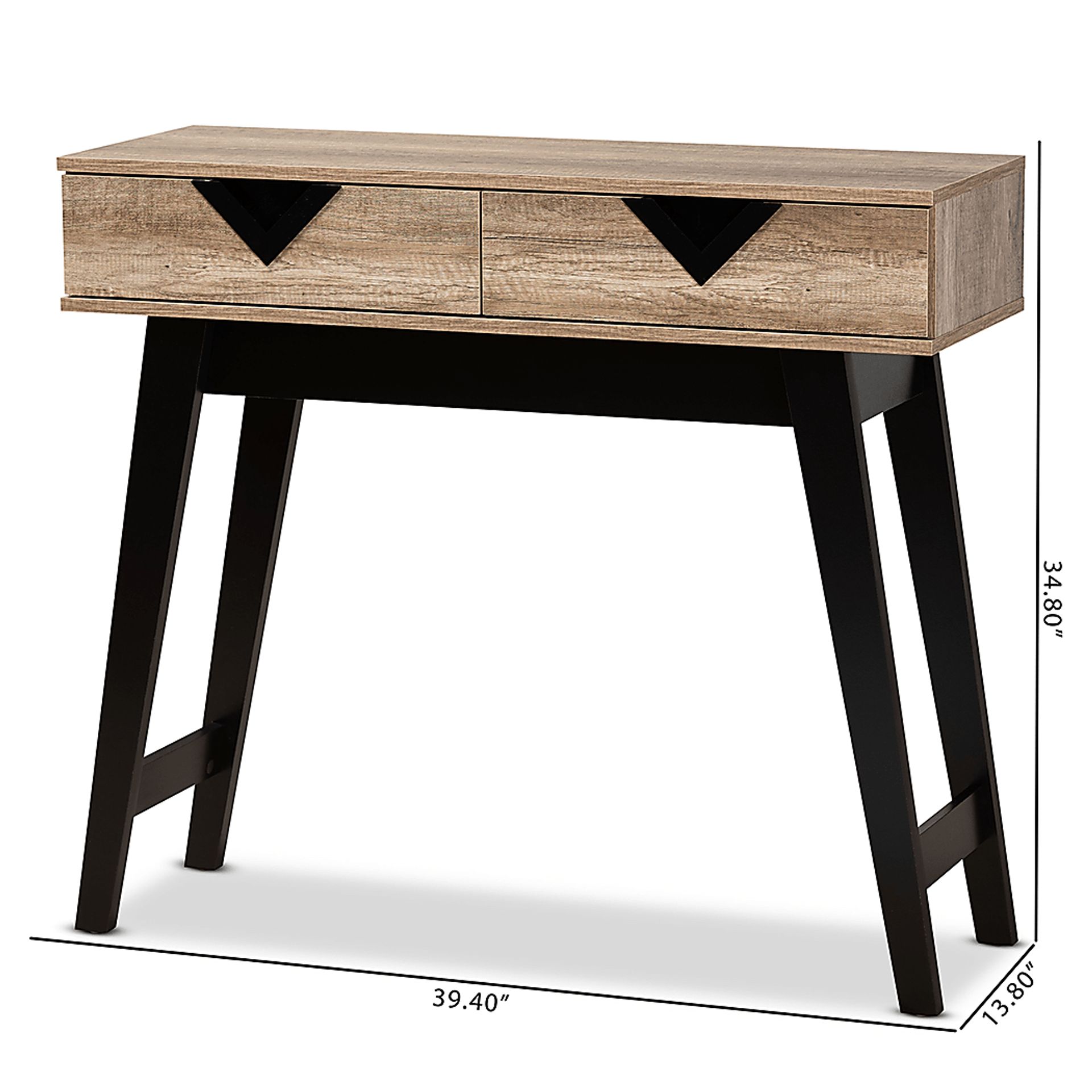 Guiford Light Brown 2-Drawer Console Table - Image 8