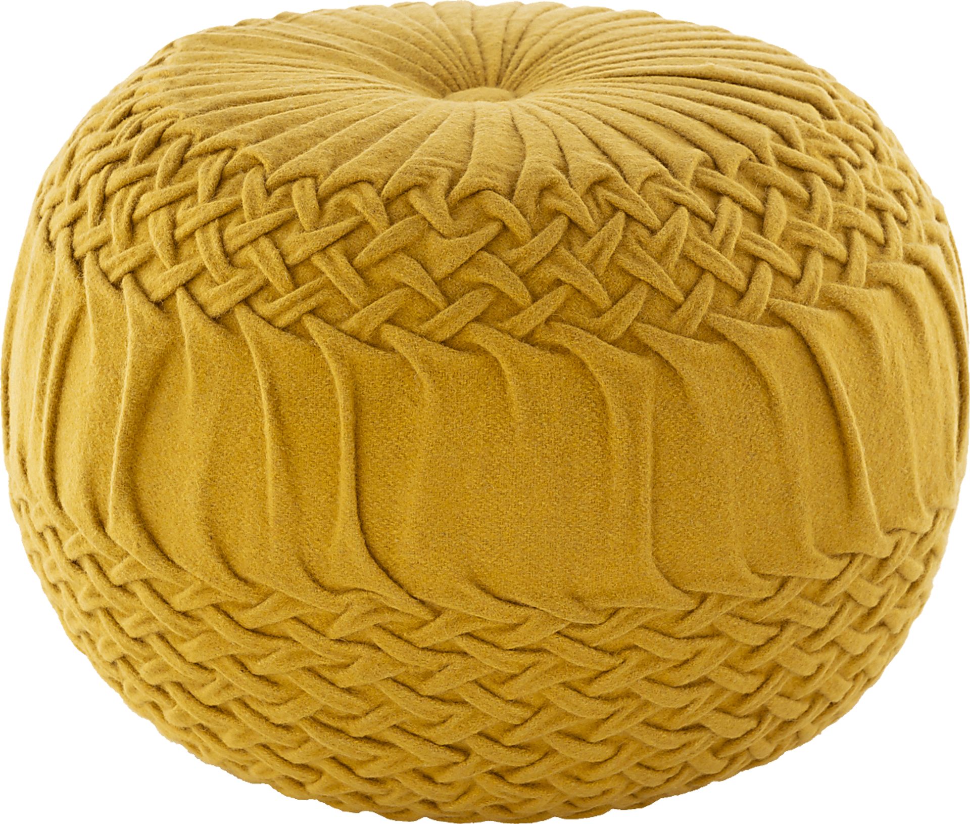 Guildwood Mustard Ottoman - Image 1