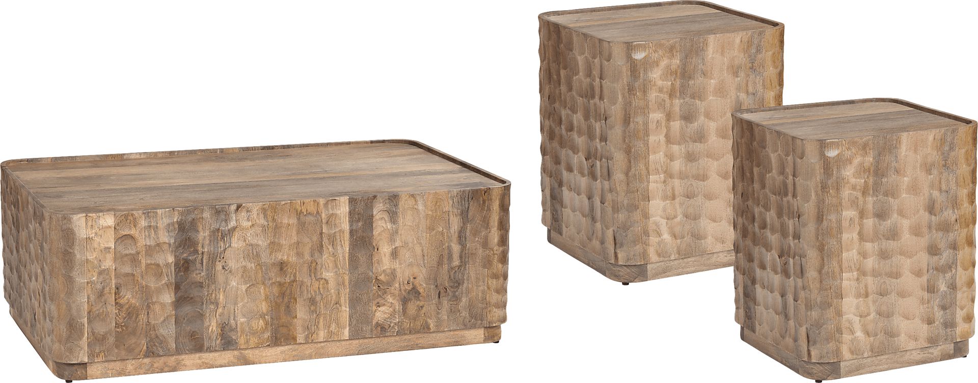 Guillory Brown 3 Pc Table Set - Image 1
