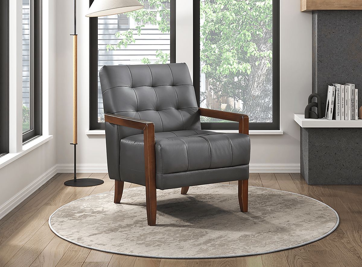 Gulliver Dark Gray Polyester Fabric Accent Chair | Rooms to Go