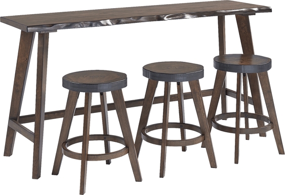 Gunston Brown Counter Height Table w/ 3 Stools