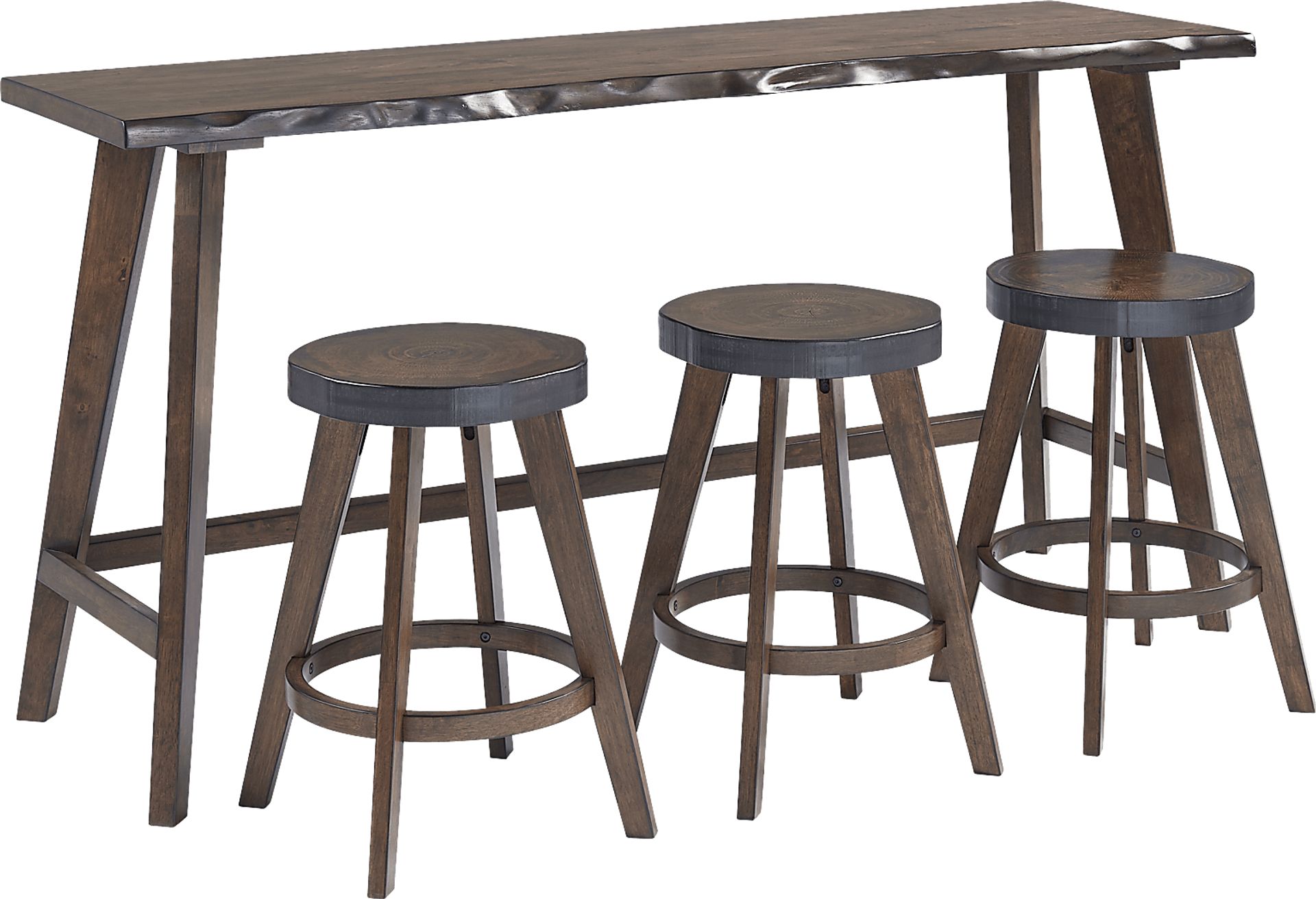 Gunston Brown Counter Height Table w/ 3 Stools - Image 1